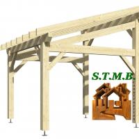 Carport bois 1018l epicea stmb construction