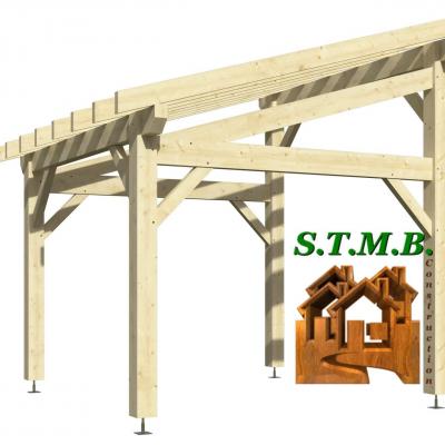 Carport bois 1018l epicea stmb construction
