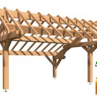 Carport bois asymetrique douglas 1000 stmb construction