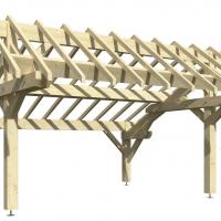 Carport bois asymetrique epicea 1000 stmb construction