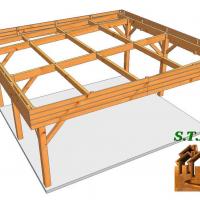 Carport bois toit plat 1009 stmb construction