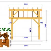 Carport en bois 1018l stmb construction