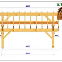 Carport en bois asymetrique 1000 stmb construction