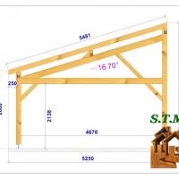Coupe carport bois 1014s monopente stmb construction