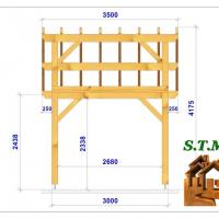 Coupe carport en bois 1014s monopente stmb construction