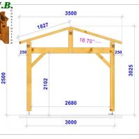 Coupe carport en bois 1016 stmb construction