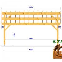 Vue abri voiture en bois 1044 stmb construction