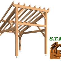 Vue carport bois 1014s douglas monopente stmb construction