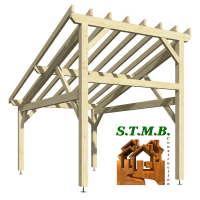 Vue carport bois 1014s epicea monopente stmb construction