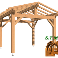 Vue carport bois douglas 1020 stmb construction