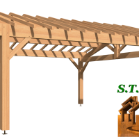 Vue carport bois douglas 1187 stmb construction