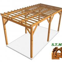 Vue carport bois toit plat 1233 stmb construction