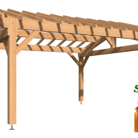 Vue carport en bois douglas 1155 stmb construction
