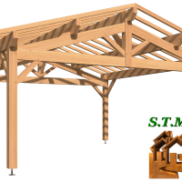 Vue carport en bois douglas 1179 stmb construction