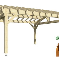 Vue carport en bois epicea 1155 stmb construction