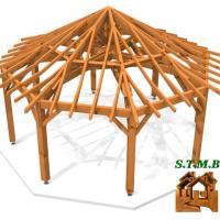 Vue kiosque bois 1063 stmb construction