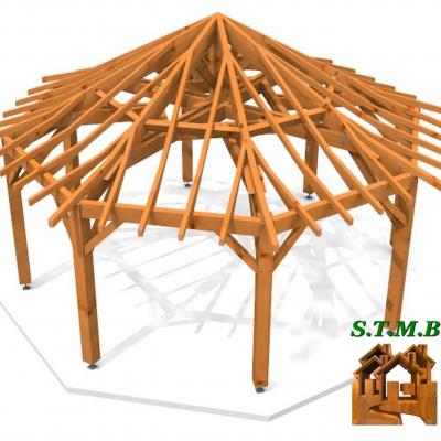 Vue kiosque bois 1063 stmb construction