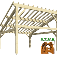 Vue pergola bois 1015xl epicea stmb construction